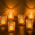 Amber Tealight Holder Set