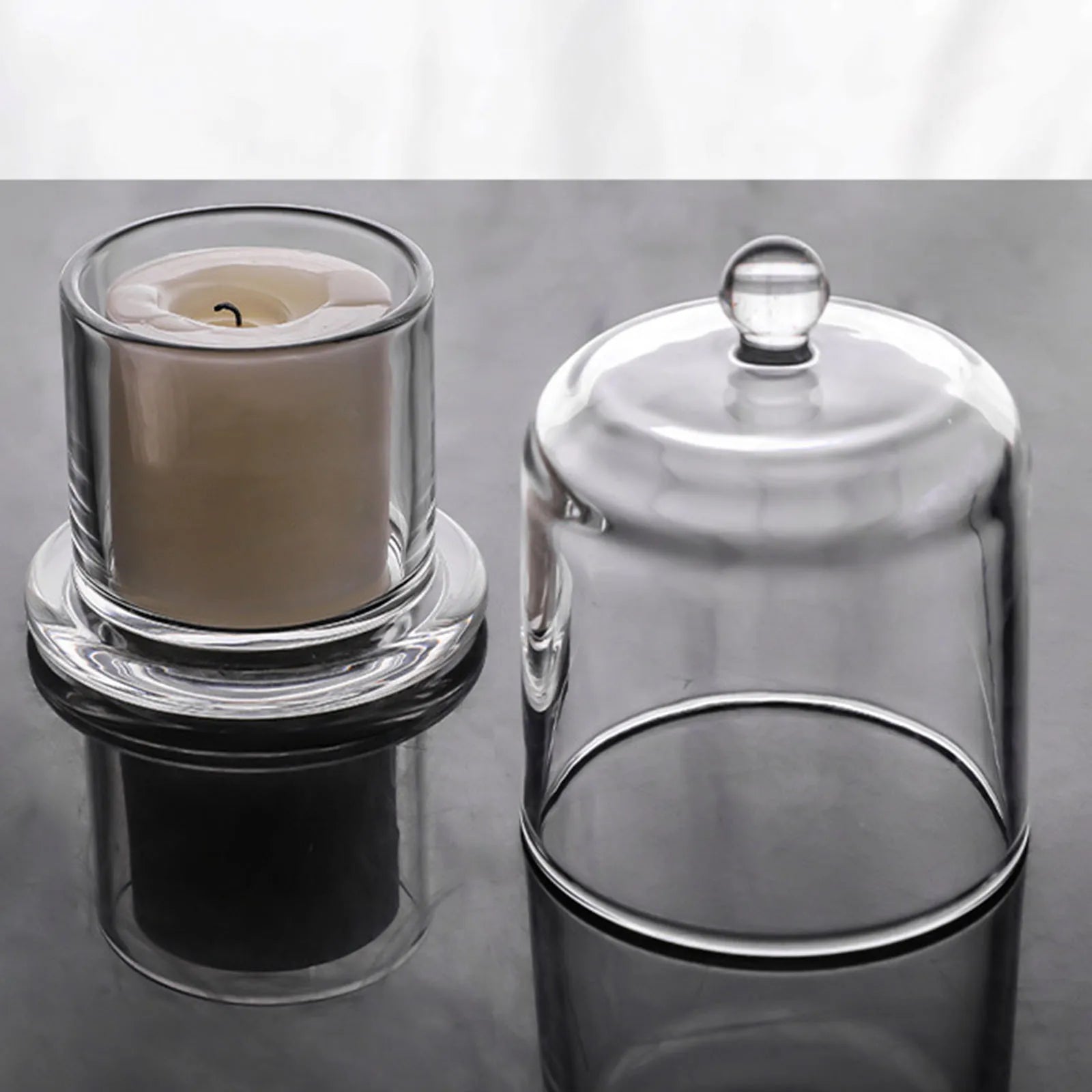 Glass Cloche Candle Holder