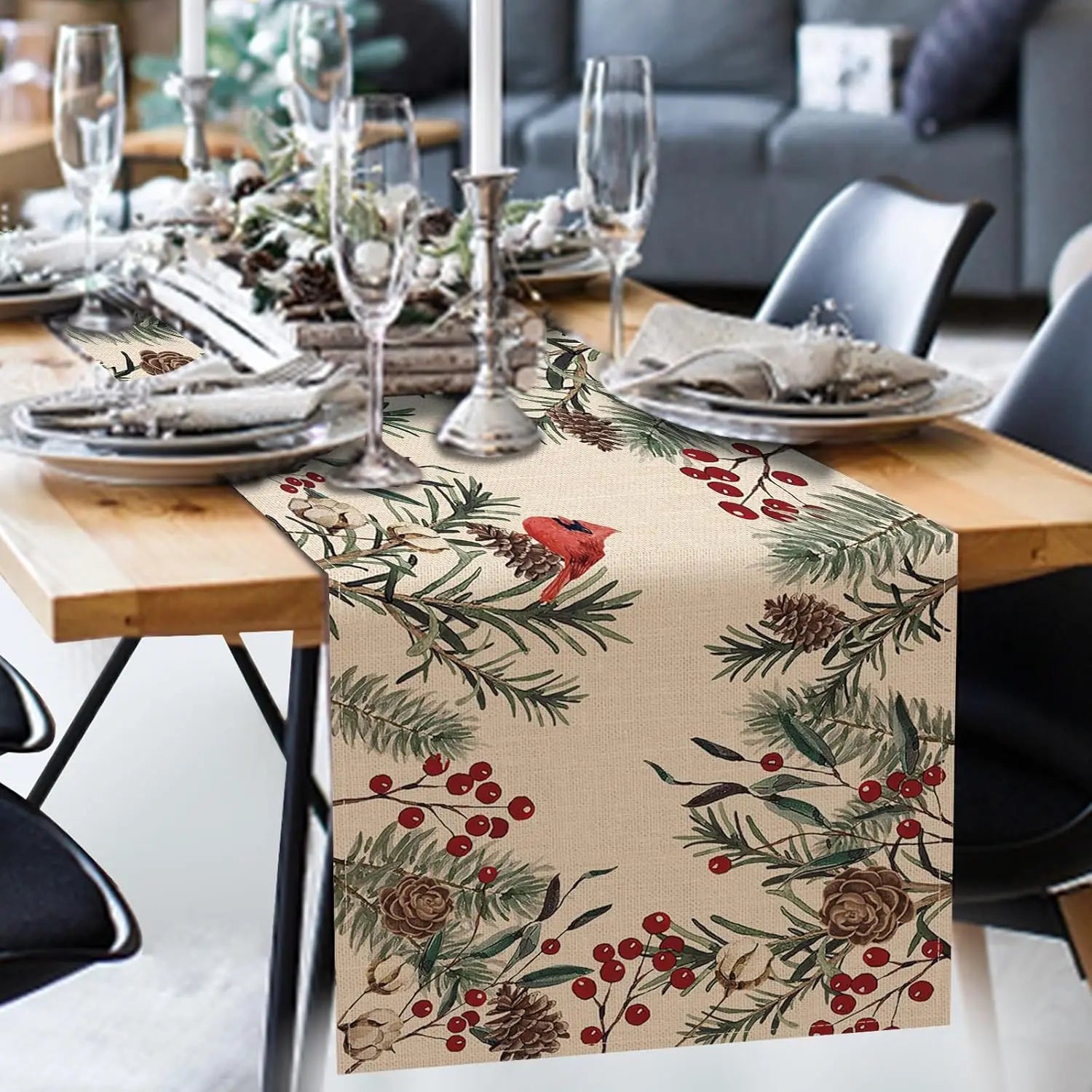 Pine Linen Table Runner