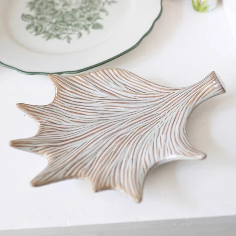 Nordic Leaf Ceramic Plate