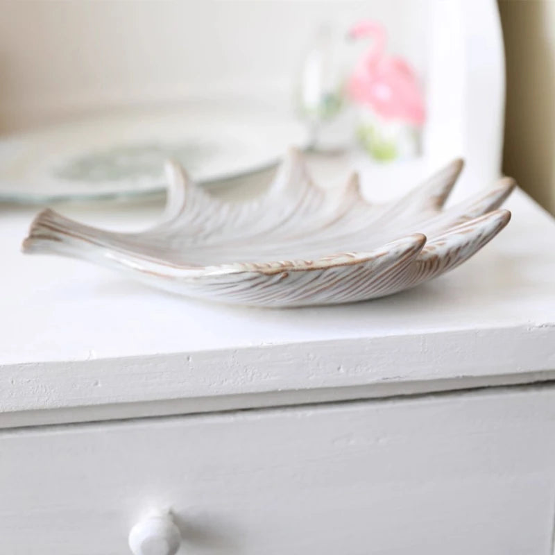 Nordic Leaf Ceramic Plate